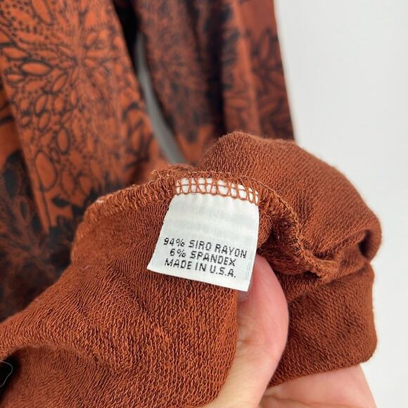 Bryn Walker Alanna Tunic Top Dress Large Rust Floral Print - Picture 9 of 11